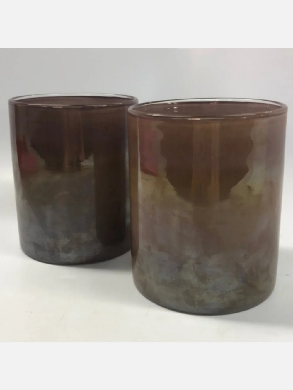 Big Opalhouse Lavender Rose Glass Pillar Candle Holder Large Purple Jar Vase
